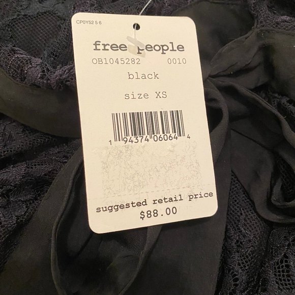 Free People Black Chante Lace Tank Top - XS - Picture 7 of 13